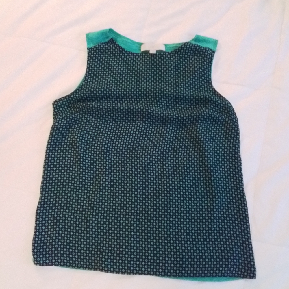 The Loft sleeveless top in teal and navy